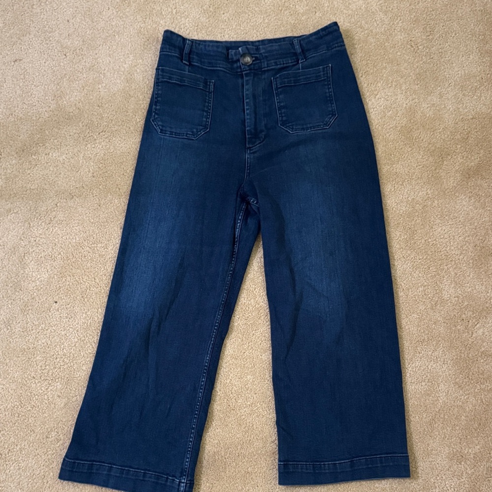 Pilcro Dark Blue Wide Leg Jeans